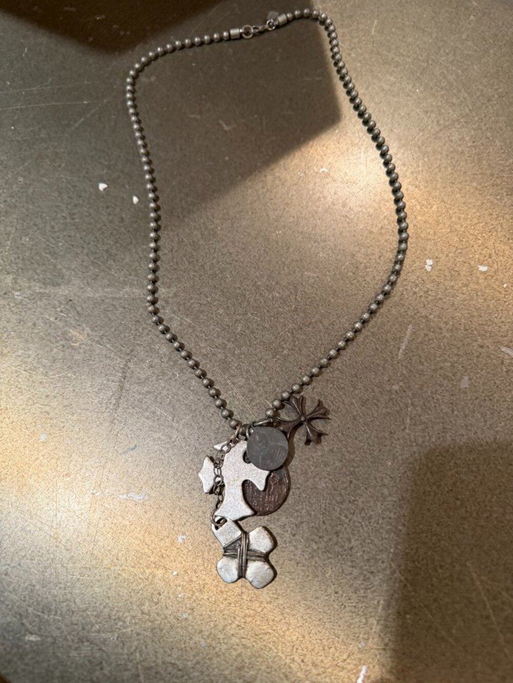 Necklace - Charm with Ball Beaded Chain